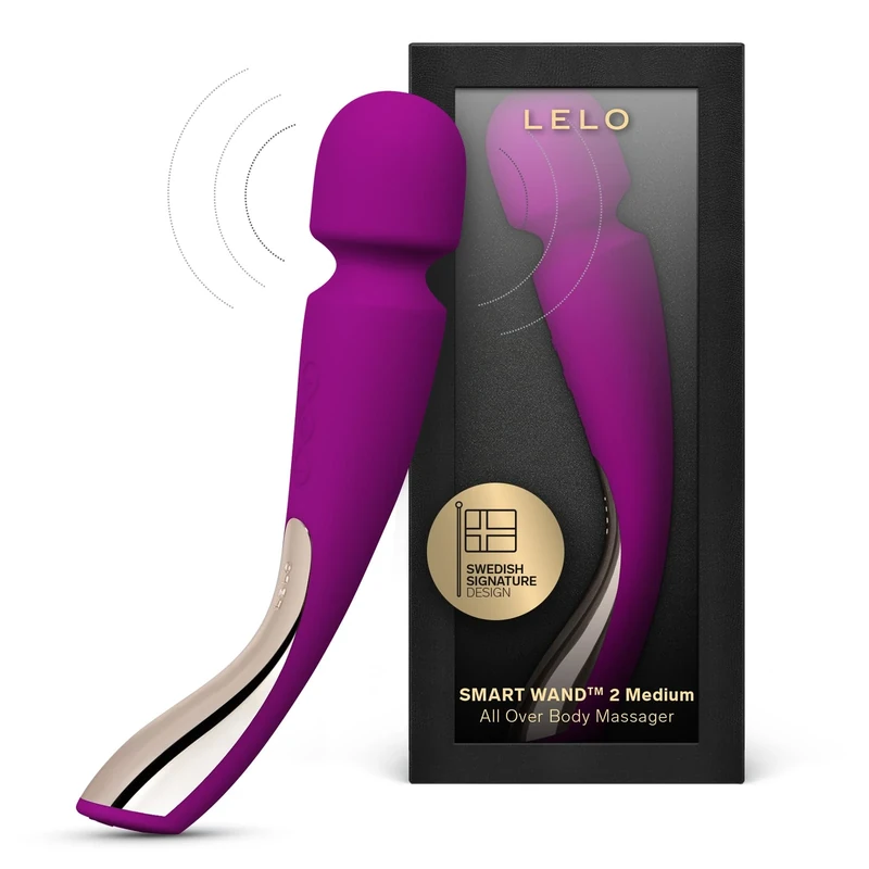 LELO Smart Wand 2 Medium Personal Wand Massager Tension Releasing Muscle and Body Massager, Waterproof & Wireless Rechargeable Wand Vibrator, Personal Vibrator Wand for Her, Deep Rose