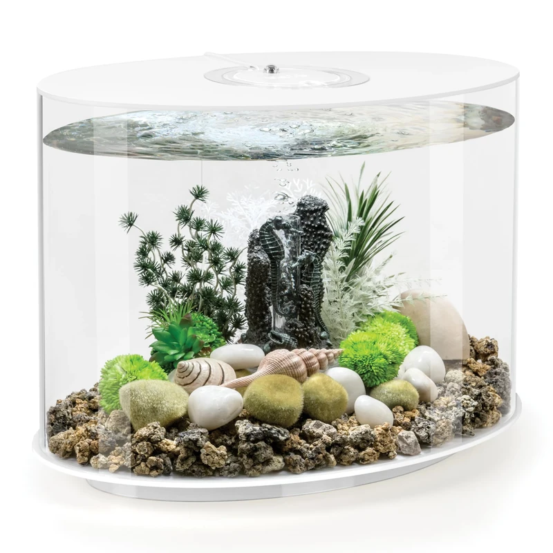 biOrb LOOP 30 Aquarium (White, 30 Litres), Perfect Beginner Fish Tank With Integrated LED Lights, Quick & Easy To Set Up, 360-Degree View Aquarium With 5-Step Filtration System, Acrylic Fish Tank