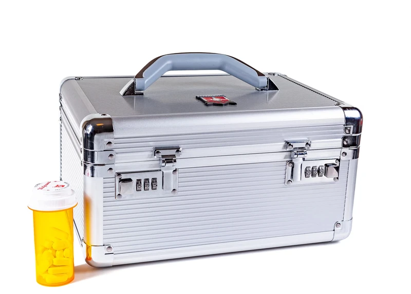 MEDICINE RX SAFE Medication Carrying Case - Large_Silver (Second Generation)