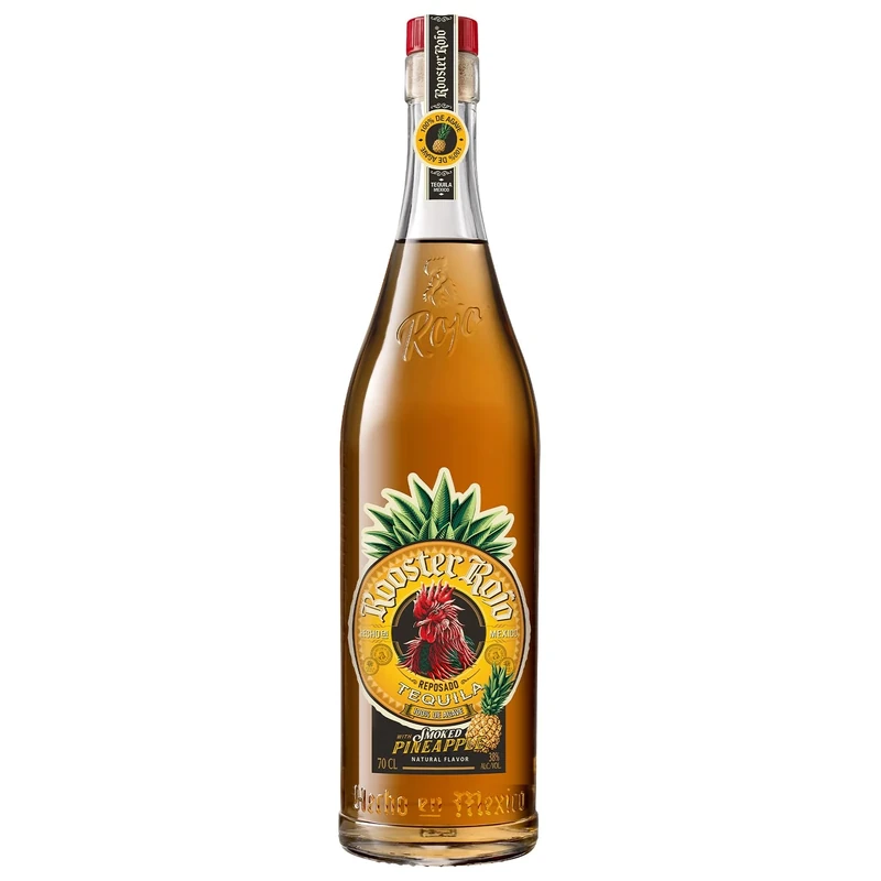 Rooster Rojo Smoked Pineapple Reposado Tequila 70cl, 38% ABV | 100% Blue Weber Agave | Infused with Red Spanish Pineapple | Double Distilled, Filtered Through Silver, Barrel Aged