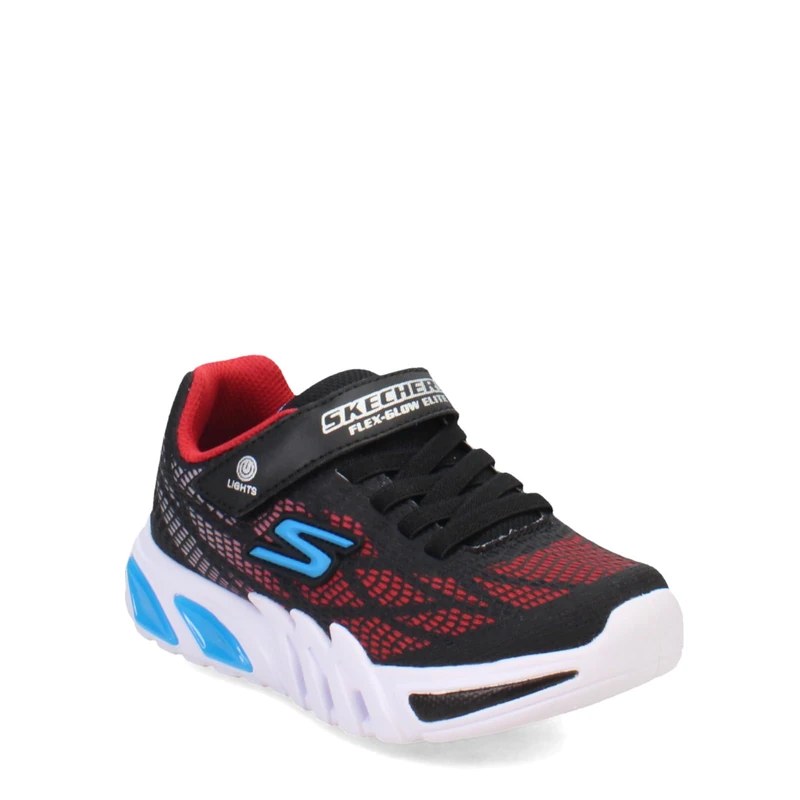Skechers Boy's Thermo-Flash Heat-Flux Sneakers, Black Synthetic/Mesh/Red & Orange Trim, 13 UK Child