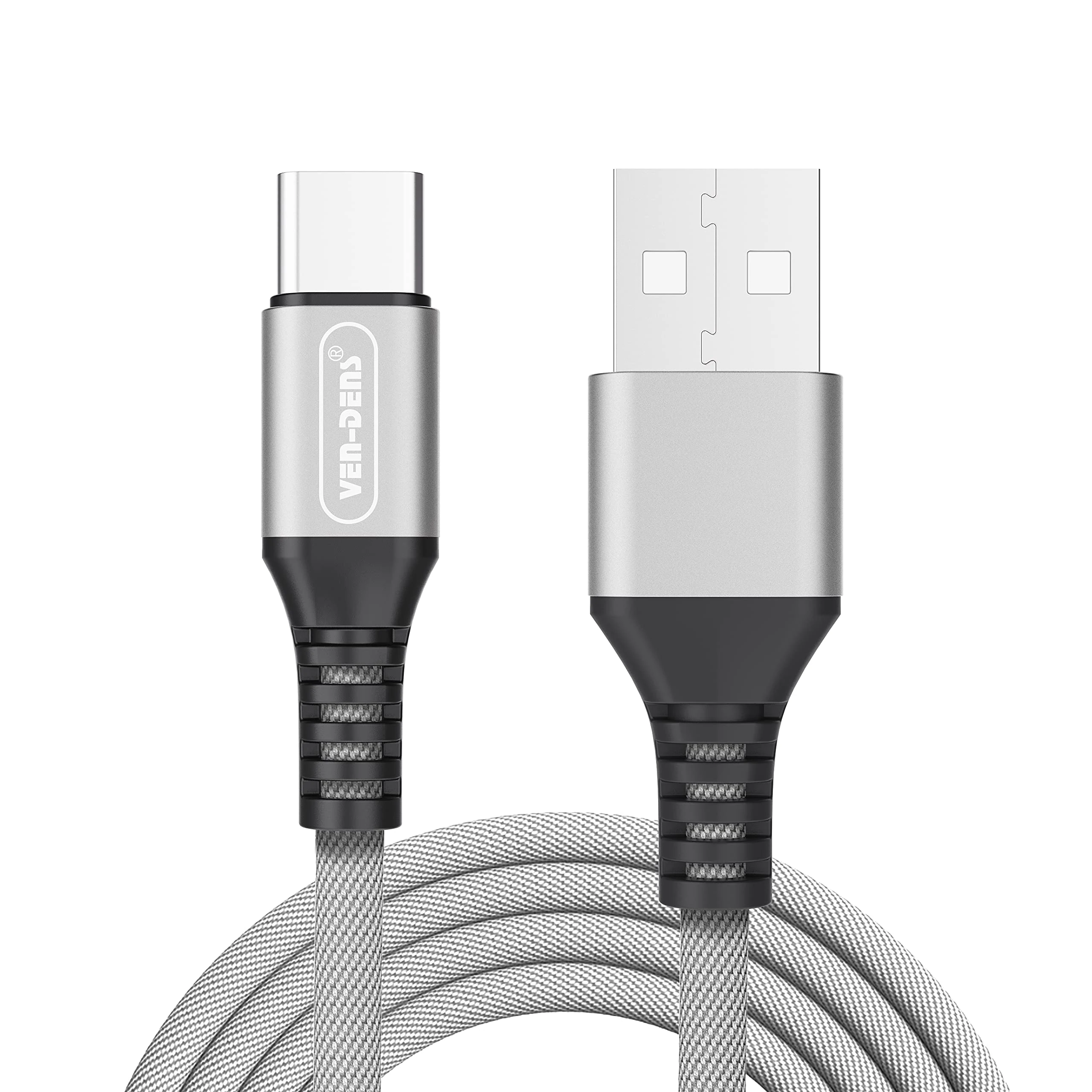 3A USB C Cable [1.5 M] Nylon Braided TYPE C Charger Fast Charging Cable For Samsung Galaxy Z Flip 5/Z Fold 5/A53 5g/A33 5g/A04s/A04/A03s/A52s 5g/Z Flip 3/A22/A12/A52 (Grey)