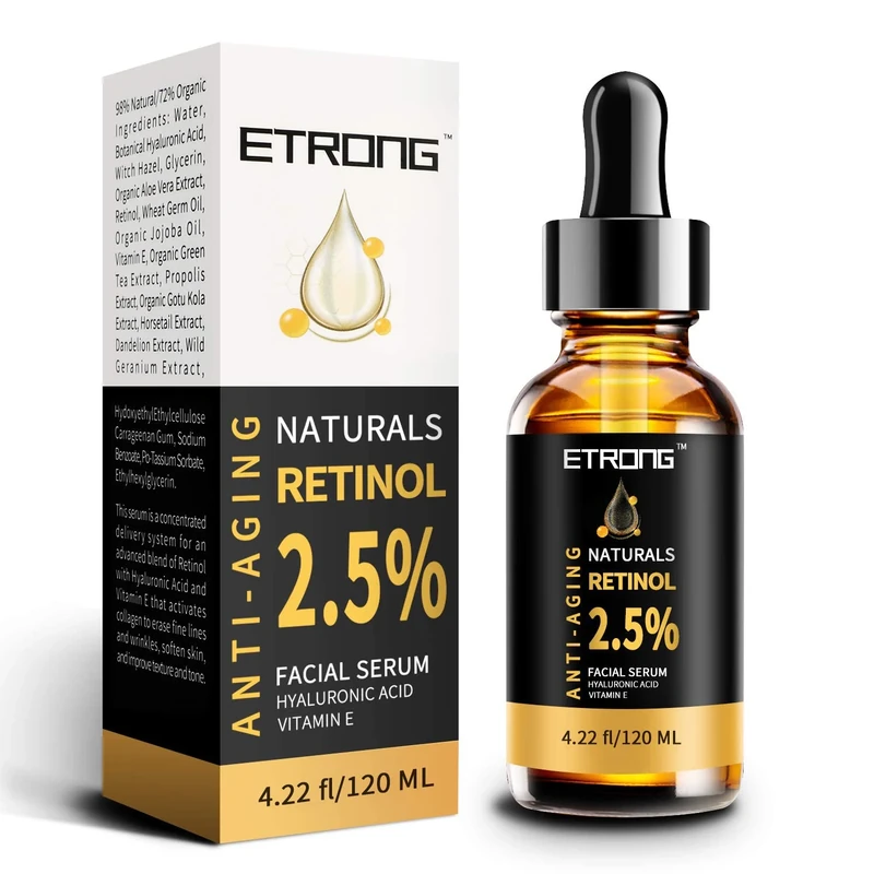 ETRONG Retinol Serum 2.5% Anti Aging Hyaluronic Acid & Vitamin E 120ml