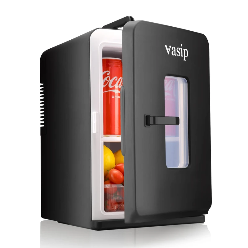 Vasip 15L Mini Fridge - AC/DC Cooler & Warmer, Eco Quiet Mode