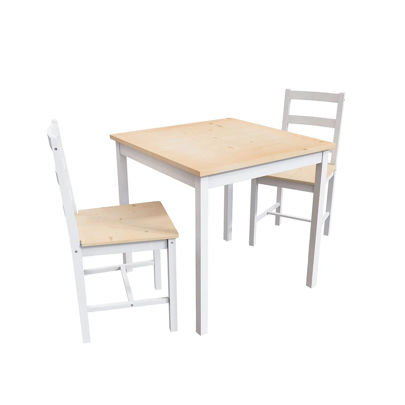 Vida Designs Yorkshire 2-Seater Dining Set, White and Pine