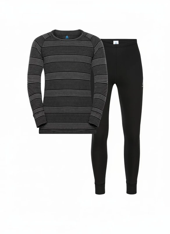 Odlo Kids Functional underwear set ACTIVE WARM ECO SET, black - grey melange, 164