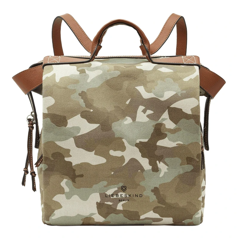 Liebeskind Women's Gray Canvas Backpack L, Camouflage, Large - Image 1