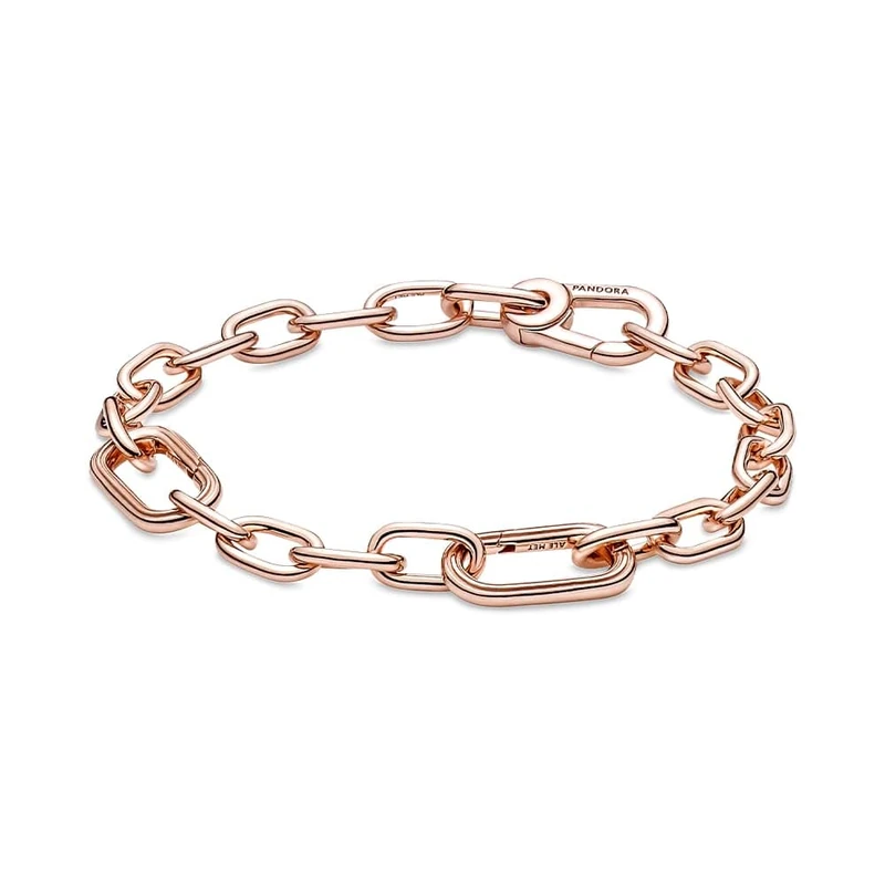 PANDORA ME Slim Link Chain Bracelet In 14K Rose Gold-Plated For Medallion Charms, Size 16, No Box