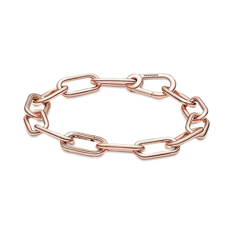 PANDORA ME Link Chain Bracelet In 14K Rose Gold-Plated For Medallion Charms, Size 23, No Box