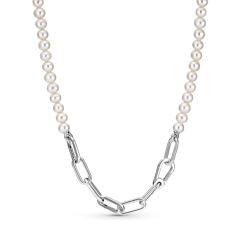 PANDORA ME Sterling Silver Link Chain Necklace With Freshwater Cultured Pearl, 45cm, No Box