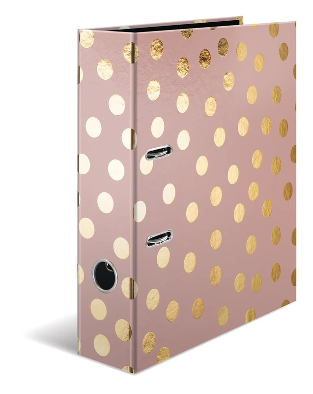 HERMA Lever Arch File Fashion & Style with Dots Motif, A4, 70 mm Spine, with Inner Print, Pack of 5
