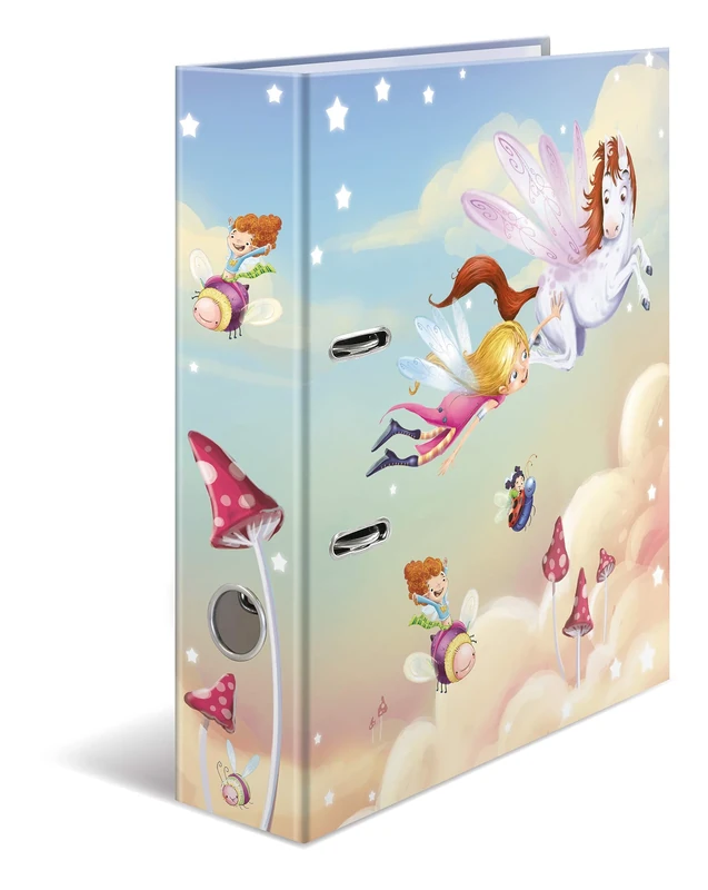 HERMA 19817 Folder DIN A4 Nursery Fairy Dance Set of 10 7 cm Wide Sturdy Cardboard Coloured Outer and Inner Print in High-Quality Design Ring Binder File Office Folder Motif Folder