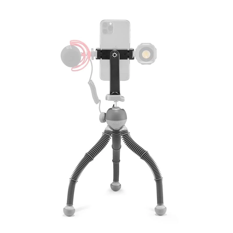 JOBY PodZilla Large Kit, Flexible Tripod with GripTight 360 Phone Mount, Phone Tripod from the Creators of GorillaPod, Compatible with iPhone, Smartphones, Action Cameras or Devices up to 2.5Kg, Grey - Image 1