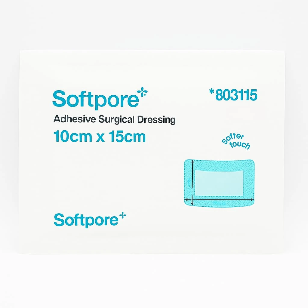 MediSale Softpore Adhesive Surgical Dressing – 10cm x 15cm (Pack of 10 Single Dressings) | Breathable, Low-Adherent Wound Dressing for Gentle Protection