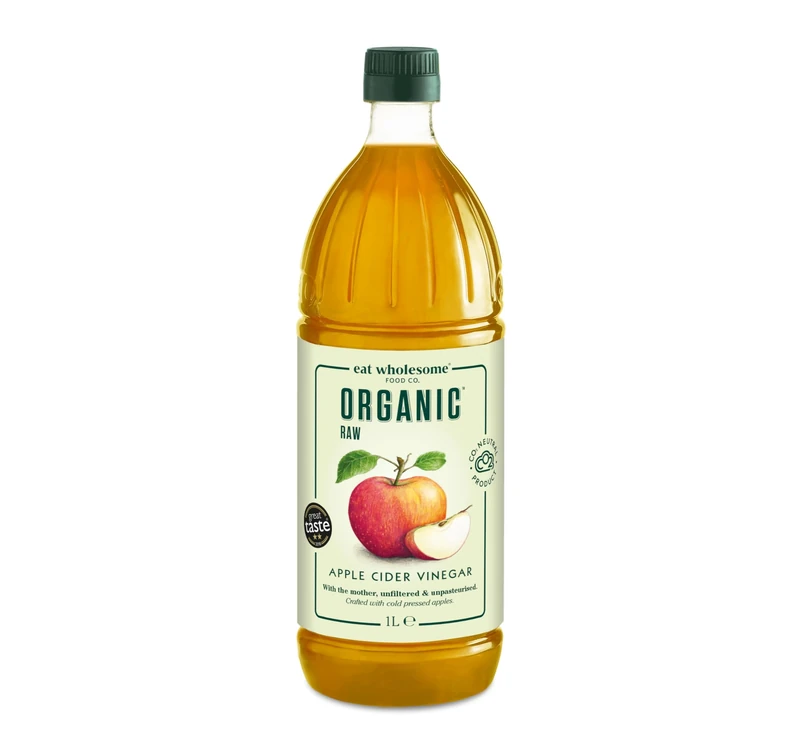 Eat Wholesome Organic Apple Cider Vinegar, 1L - Raw, Unpasteurised, Unfiltered, Award-Winning, With The Mother, Vegan