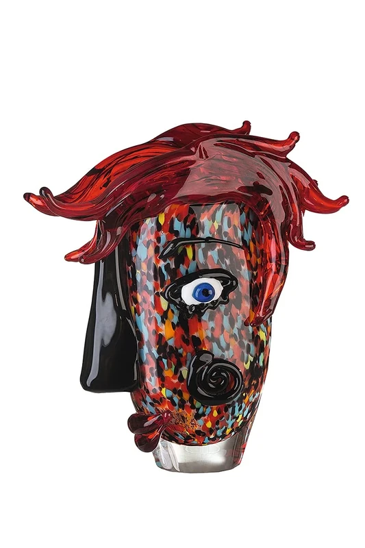 GILDE GLAS art Decorative Vase – Face Vase – Modern Decoration – Design Vase – Height 30 cm