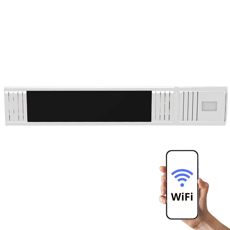 Home>it Patio Heater with WiFi for Wall Mounting - 1500 W - White with Black Glass