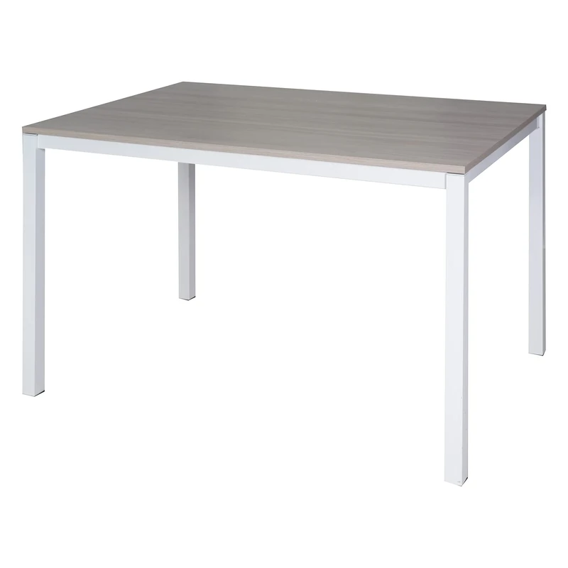 Dmora - Extendable table in painted metal and laminate top, brown color, 130 x 76 x 85 cm.