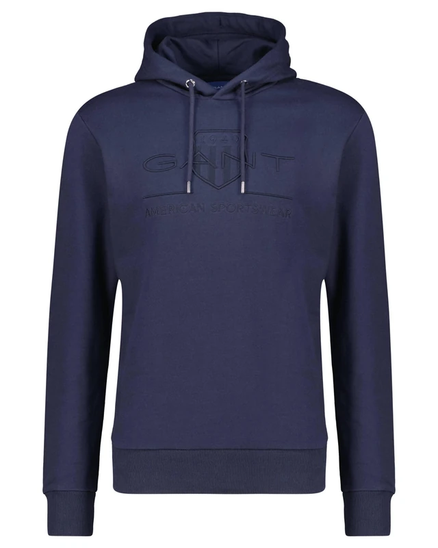 GANT Men's TONAL ARCHIVE SHIELD SWEAT HOODIE Hooded Sweatshirt, EVENING BLUE, 3XL