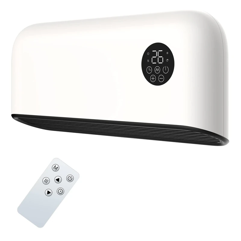 MYLEK Over Door Heater 2000W Wall Mounted Indoor Overdoor Hot Air Downflow Curtain - Fan - With Remote Control, PTC, (White) (MYOD606WH)