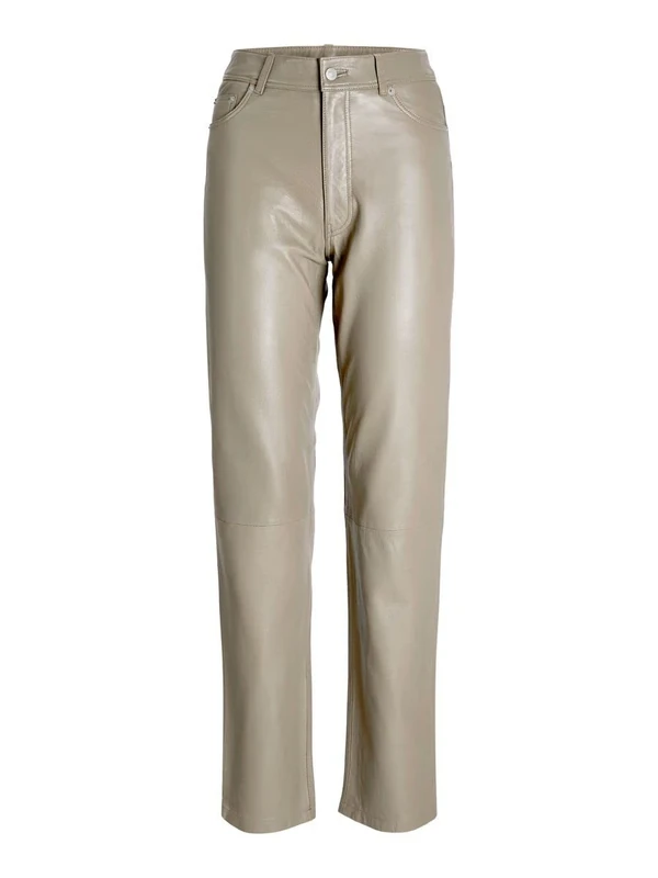 JACK & JONES Women's Jjxx Jxgrace Straight Hw Leather Pants Noos Trousers, Brindle, M