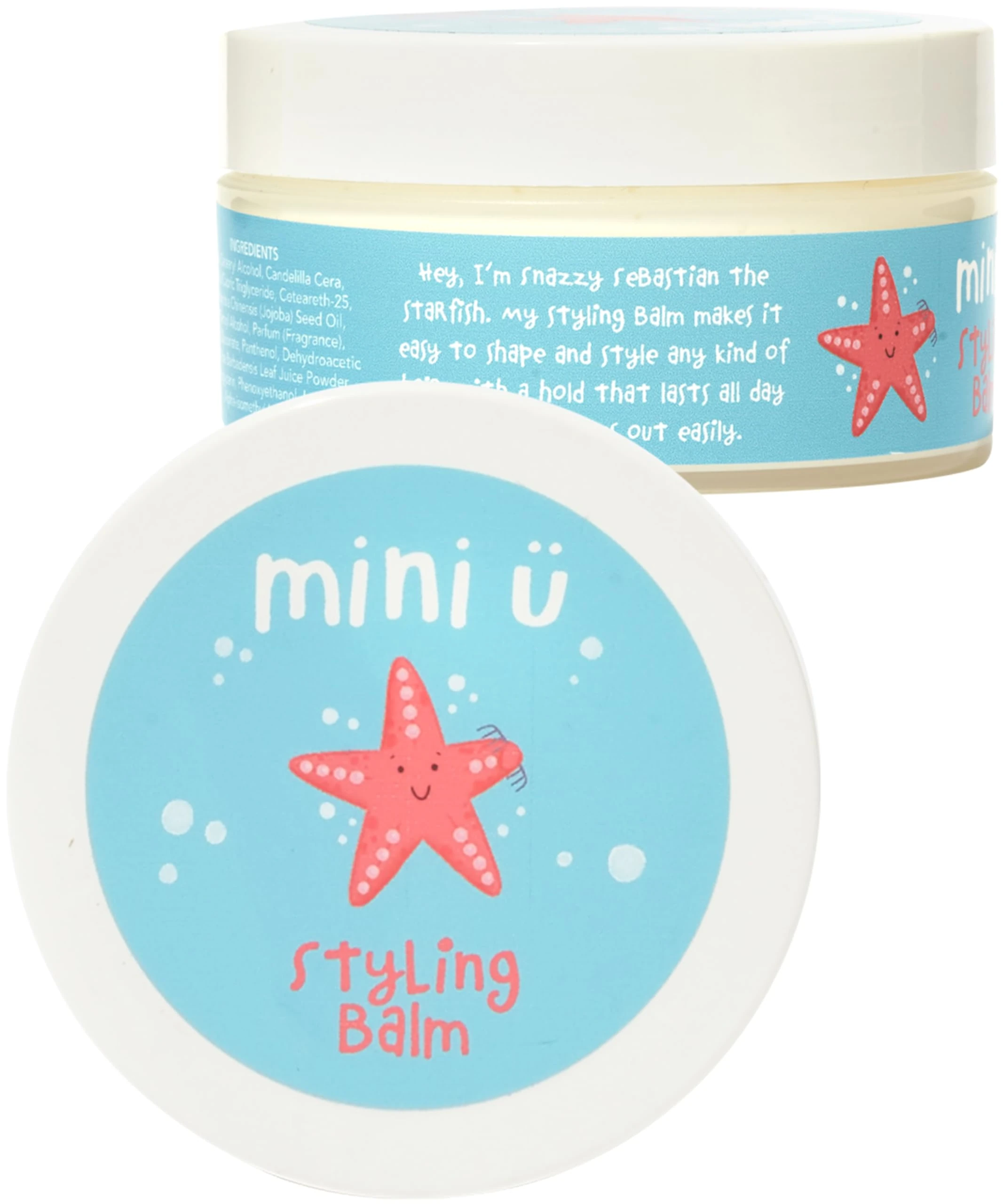 Mini U Styling Balm Kids - Watermelon Scented Vegan Balm with Jojoba Oil - Easy to Style & Wash Toddlers & Kids Hair Styling Products - 100 ml