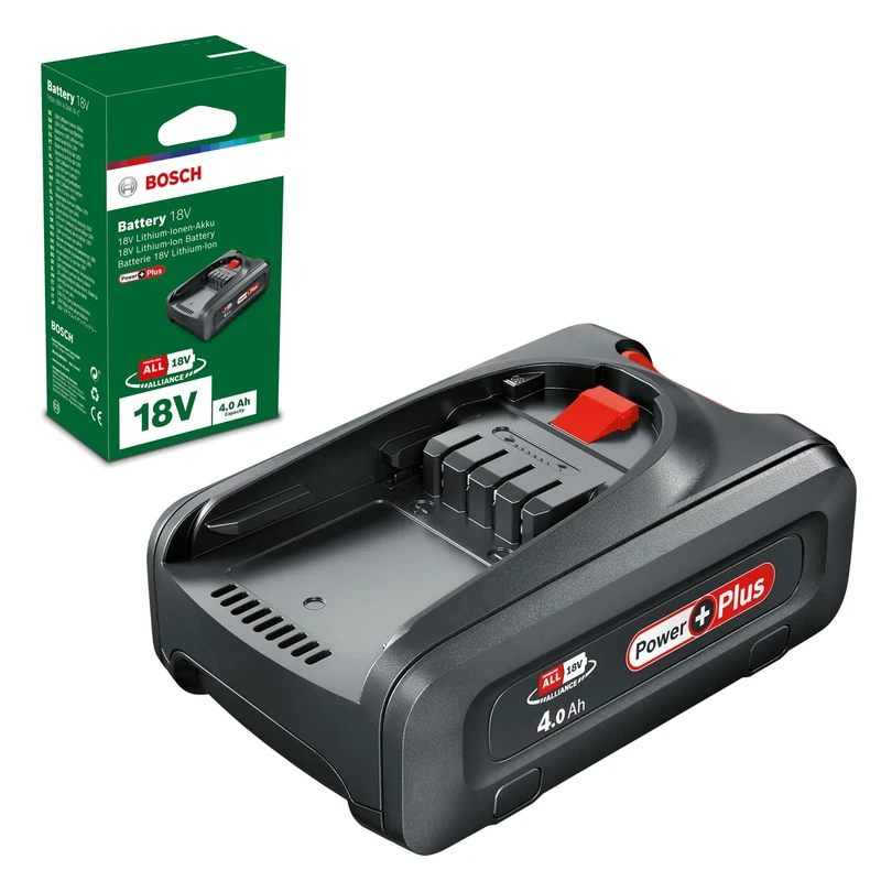 Bosch Battery Pack PBA 18V 4.0 Ah PowerPlus (1 battery 18V 4.0 Ah, 18 Volt System, in carton packaging)