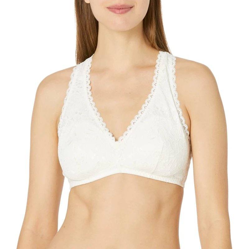 Cosabella Women's Say Never Pad Racie Racerback Bralette Bra, Moon Ivory, L