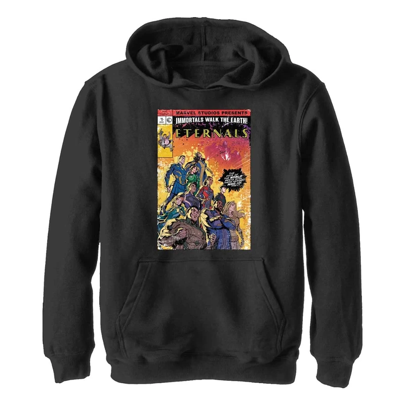 Marvel Boys' Vintage Style Comic Cover Kids Athletic, Black, M
