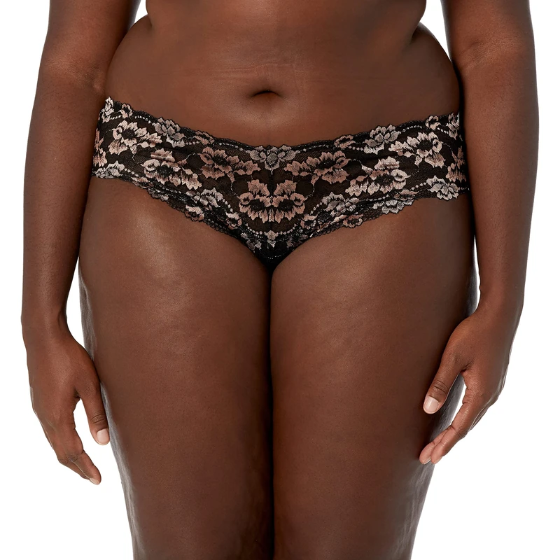 Cosabella Women's Plus Size Savona Extended Boyshort, Black/Mandorla, 20