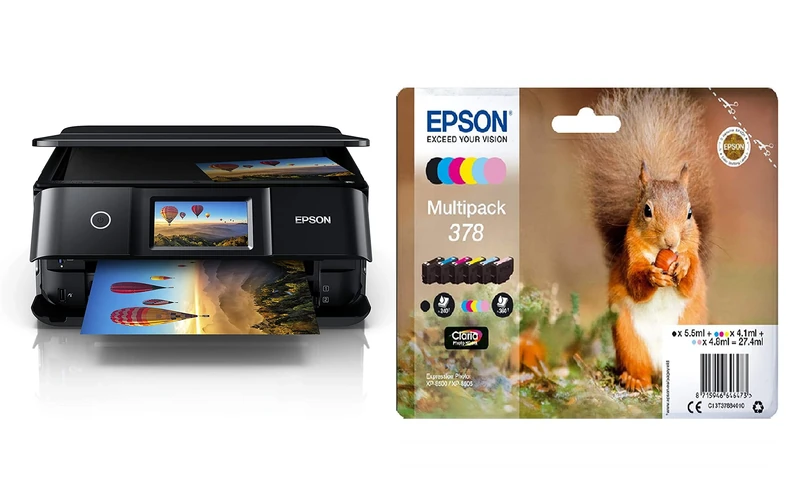Epson Expression Photo XP-8700 Print/Scan/Copy Wi-Fi Printer, Black with Additional Ink Multipack