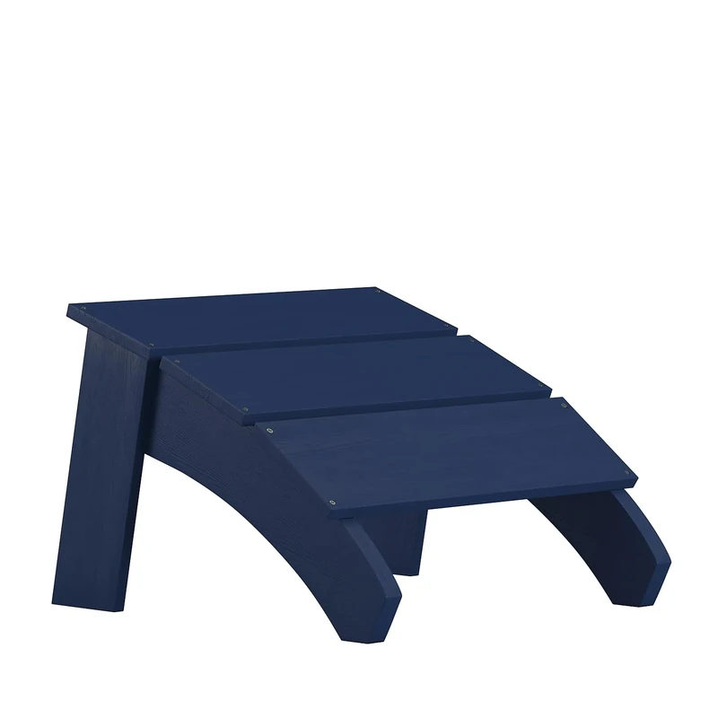 Flash Furniture Sawyer Indoor/Outdoor Commercial Grade Adirondack Ottoman - Navy All-Weather Adirondack Style Footrest