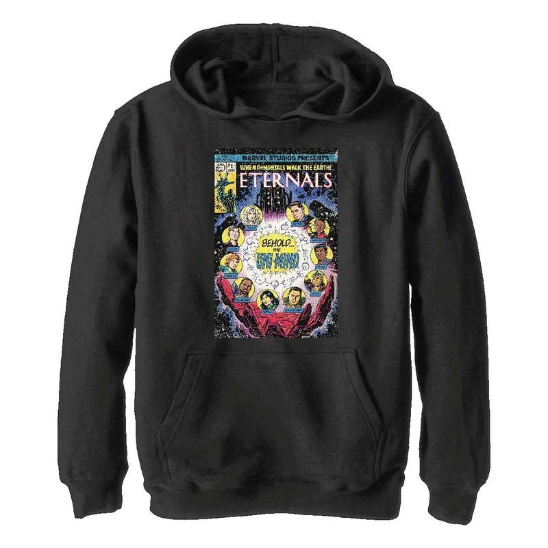 Marvel Boy's Vintage Comic Cover 2 Hoodie, Black, L
