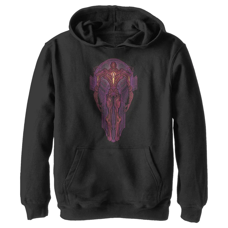 Marvel Boy's Stained Glass Hoodie, Black, XL