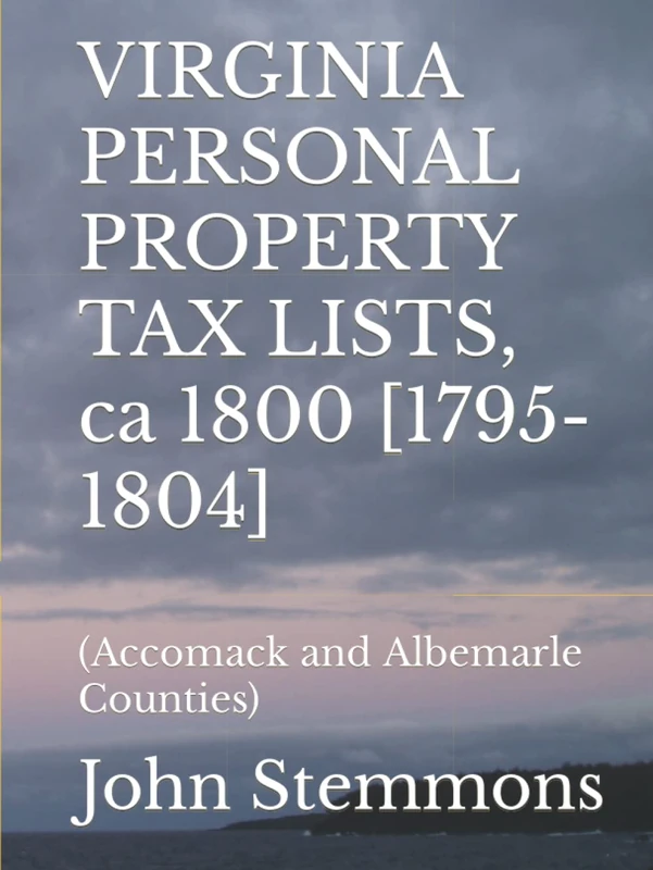 VIRGINIA PERSONAL PROPERTY TAX LISTS, ca 1800 [1795-1804]: (Accomack and Albemarle Counties) - Image 1