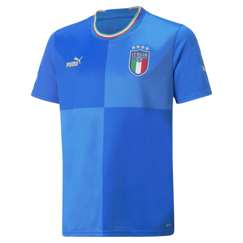 Italy Children's 2022/23 Season Official Home Jersey, Ignite Blue-Ultra Blue, 128 UK