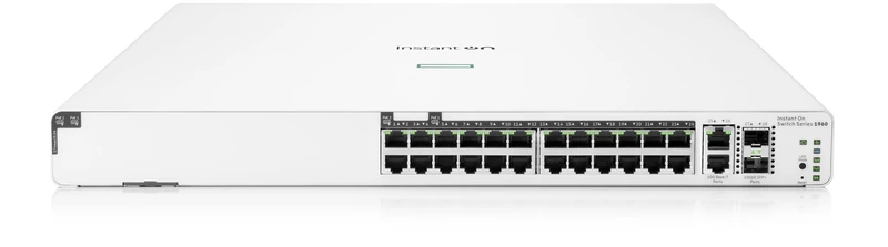 HPE Networking Instant On Switch Series 1960 24-Port Gb Smart-managed Layer 2+ Ethernet Switch with PoE | 24x 1G | 2x 10GBase-T, 2x SFP+ | 20x CL4, 4x CL6 PoE 370W | Stackable | UK Cord (JL807A#ACC)