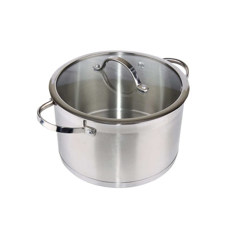 Denby Stainless Steel 24cm Casserole Pan With Lid with 20.5cm Depth - Featuring a 5.5mm Encapsulated Base - Diswasher, Oven, and Freezer Safe
