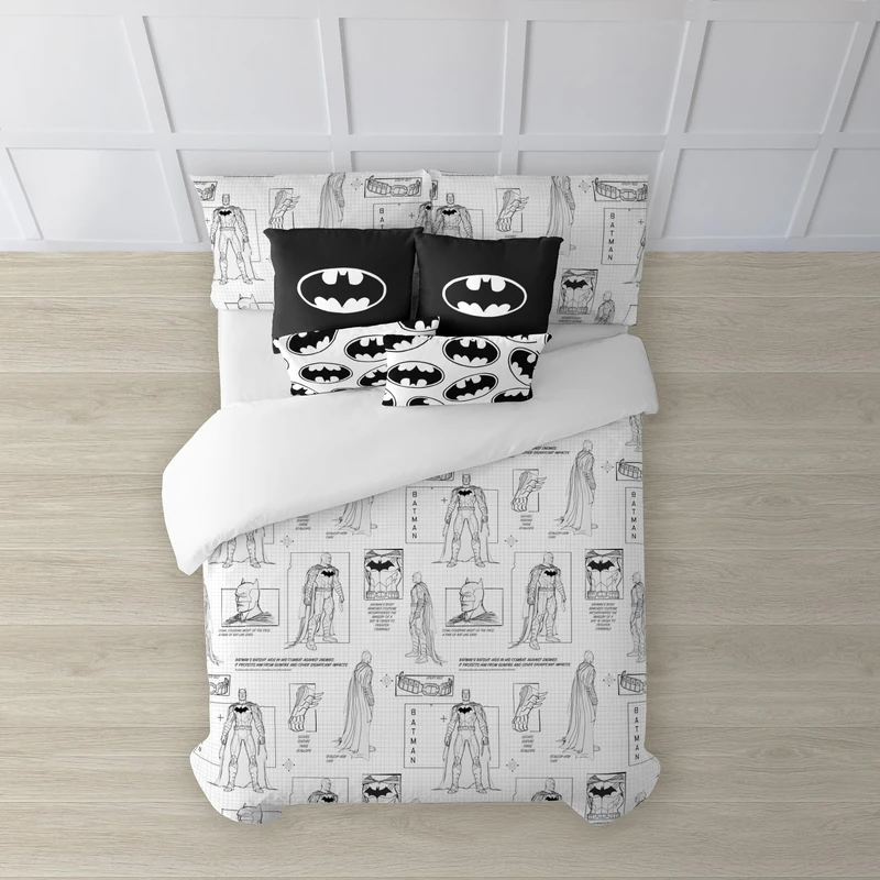 Belum | Batman Duvet Cover | Batman Features Model Duvet Cover with Buttons | Duvet Cover 100% Cotton | Quality Duvet Cover | Duvet Cover (180 cm Bed (260 x 240 cm))