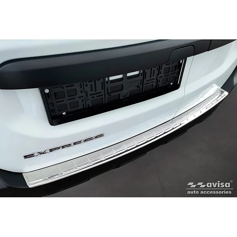 Avisa Stainless Steel Rear bumper protector compatible with Renault Express Furgon 2021- 'Ribs'