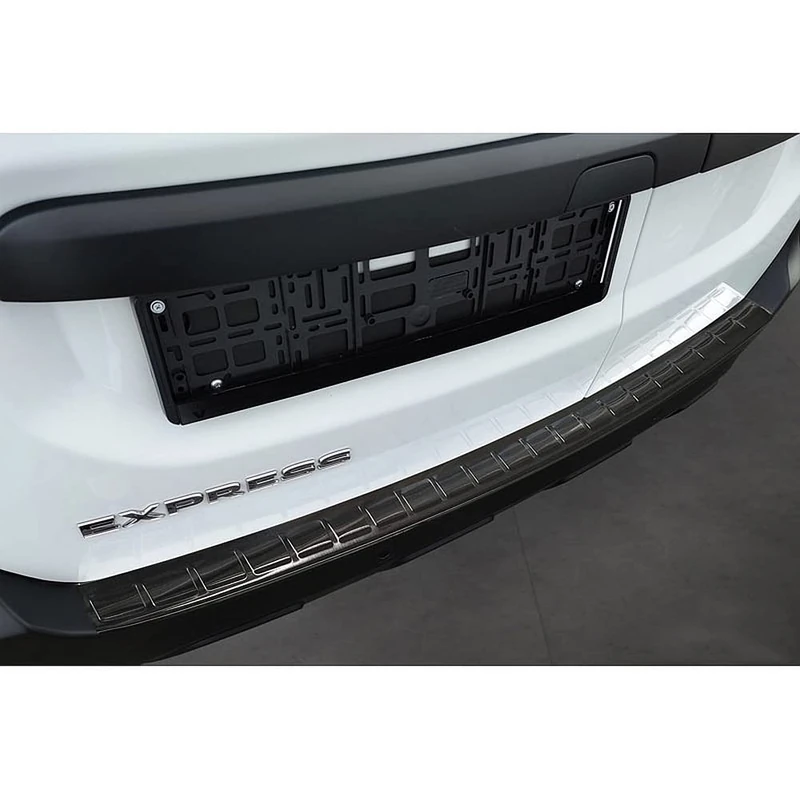 Avisa Black Stainless Steel Rear bumper protector compatible with Renault Express Furgon 2021- 'Ribs'
