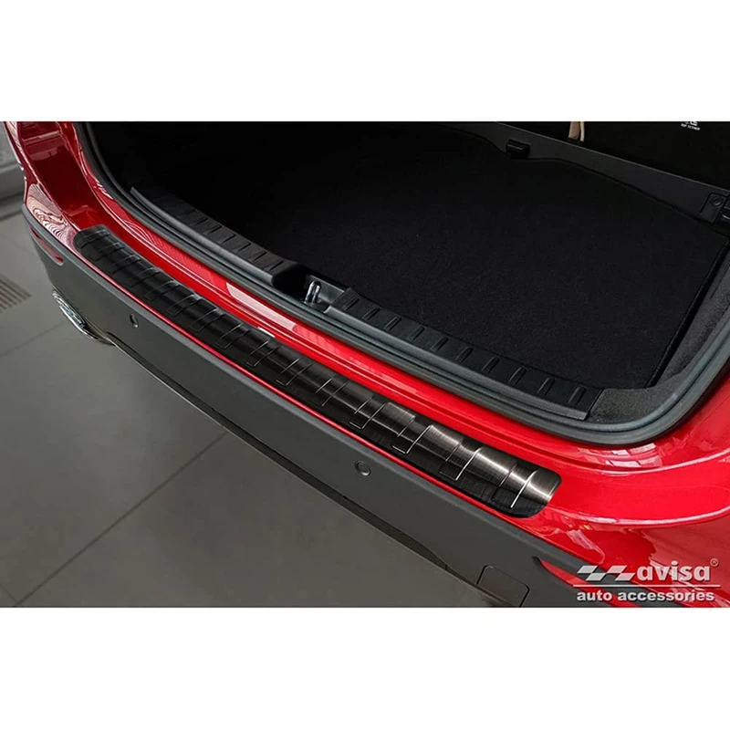 Avisa Black Stainless Steel Rear bumper protector compatible with Mercedes GLA-Class II H247 2020- 'Ribs'