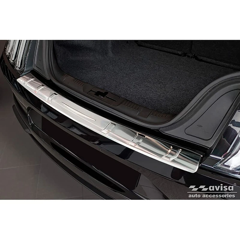 Avisa Stainless Steel Rear bumper protector compatible with Ford Mustang VI Coupé 2015-2017 & FL 2017- incl. GT 'Ribs'