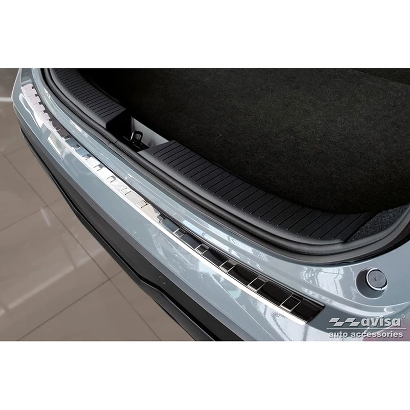 Avisa Stainless Steel Rear bumper protector compatible with Nissan Qashqai III 2021- 'Ribs'