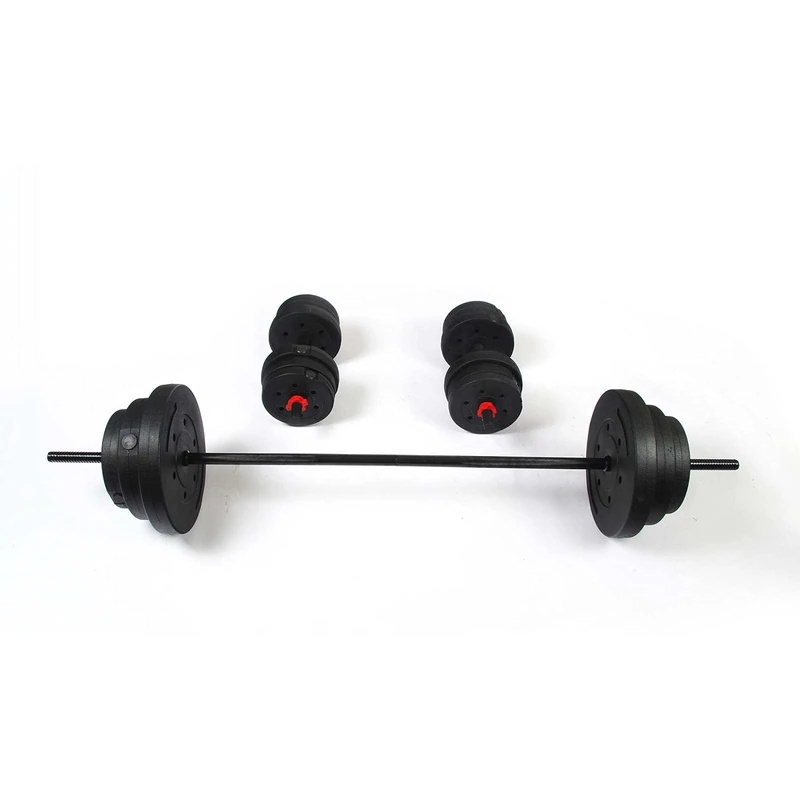 KEBOO - Juego Bar Y Weight 50 kg Series 300 (4 Pieces of 2 kg + 4 of 1.5 kg + 4 of 1.25 kg + 2 de 2.5 kg + 2 of 5 kg + 2 de 7.5 kg +2 Bars Para Mancuer NA DE 40 cm + 2 bars of 75 cm + 4 pink tops) - Image 1