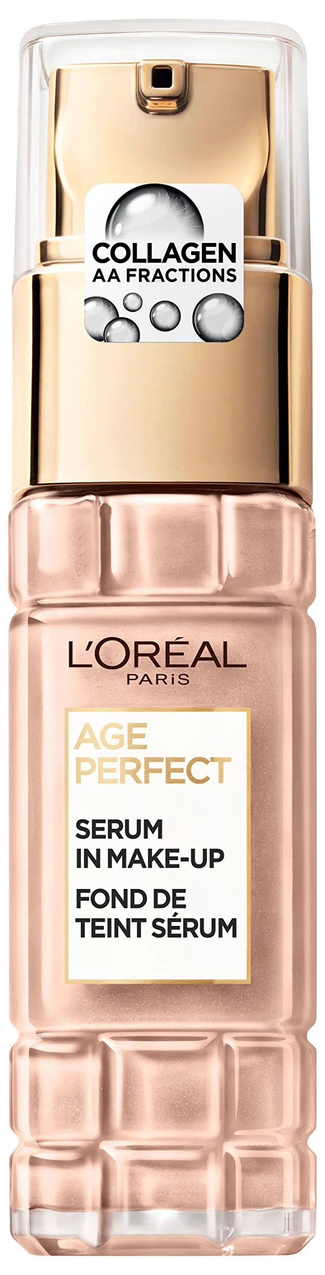 L'Oréal Paris Serum in Makeup for Mature Skin, Liquid Foundation with SPF 24, For a Radiant Complexion, Age Perfect, No. 150 Cream Beige, 1x 30 ml