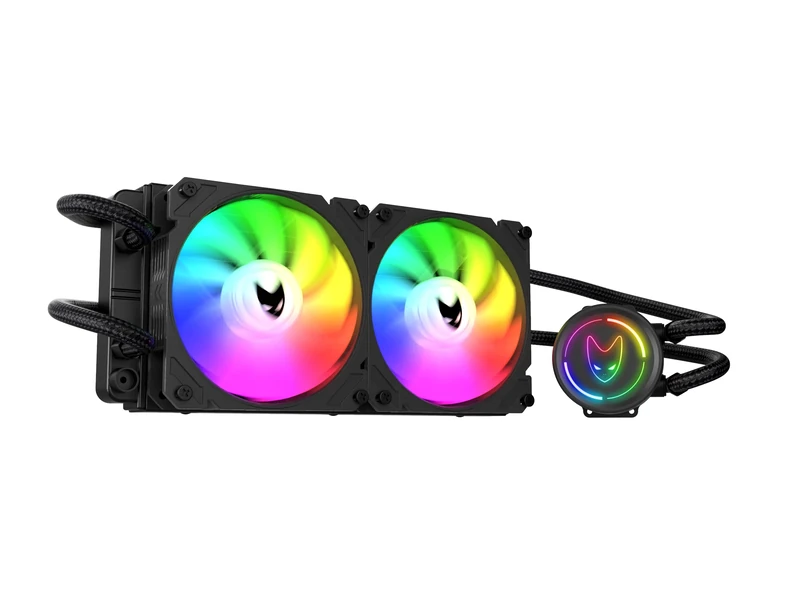 Oversteel - ZIRCON Liquid Cooling 240mm RGB, 2x PWM 120mm RGB Fan, TDP 200W, Compatible with Intel and AMD AM4, Black Color
