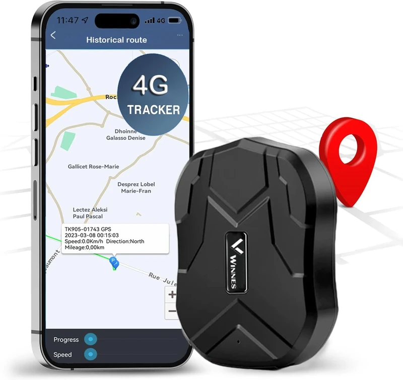 4G GPS Tracker, Zeerkeer GPS Vehicle Tracking Device Strong Magnetic Waterproof Rechargable Tracker For Vehicle Car Truck Real Time Positioning Anti Theft Tracking Device 4G TK905 5000mAh