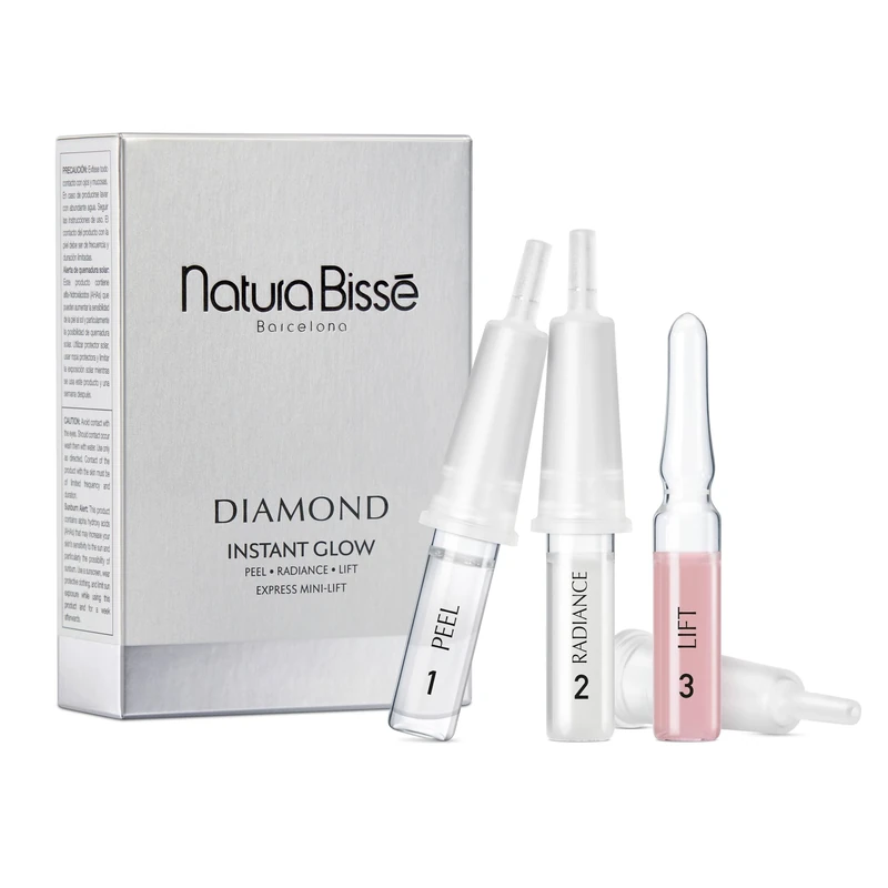 Natura Bissé Diamond Instant Glow, Anti-Aging Ampoule Trio, Lifts, Firms, Brightens & Illuminates, For All Skin Types, 3 ampoules x 1 treatment