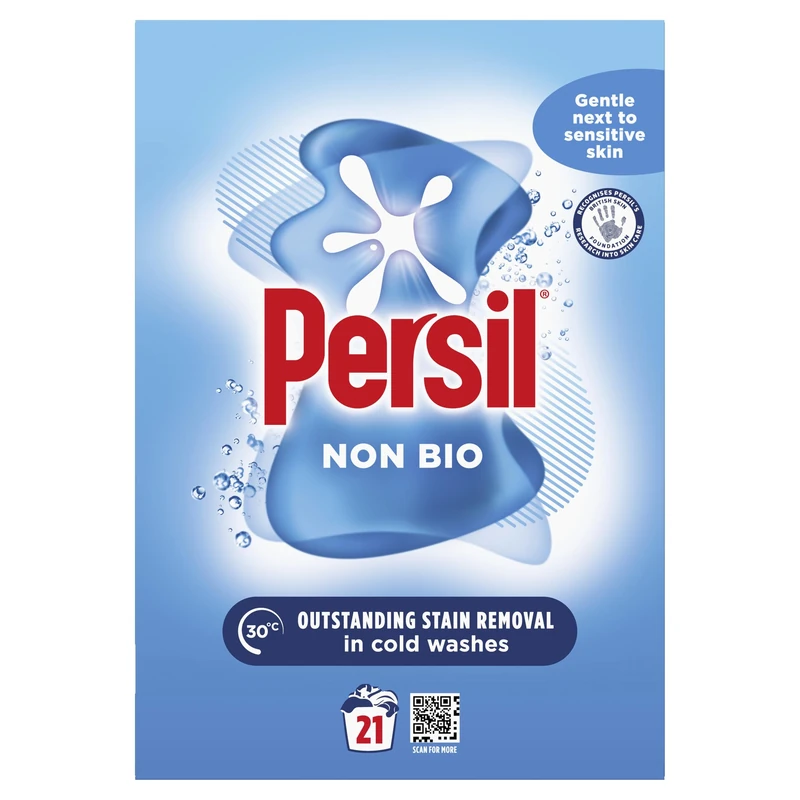 Persil Non Bio Washing Powder gentle next to sensitive skin for outstanding stain removal in cold washes 21 washes (1.05 kg)